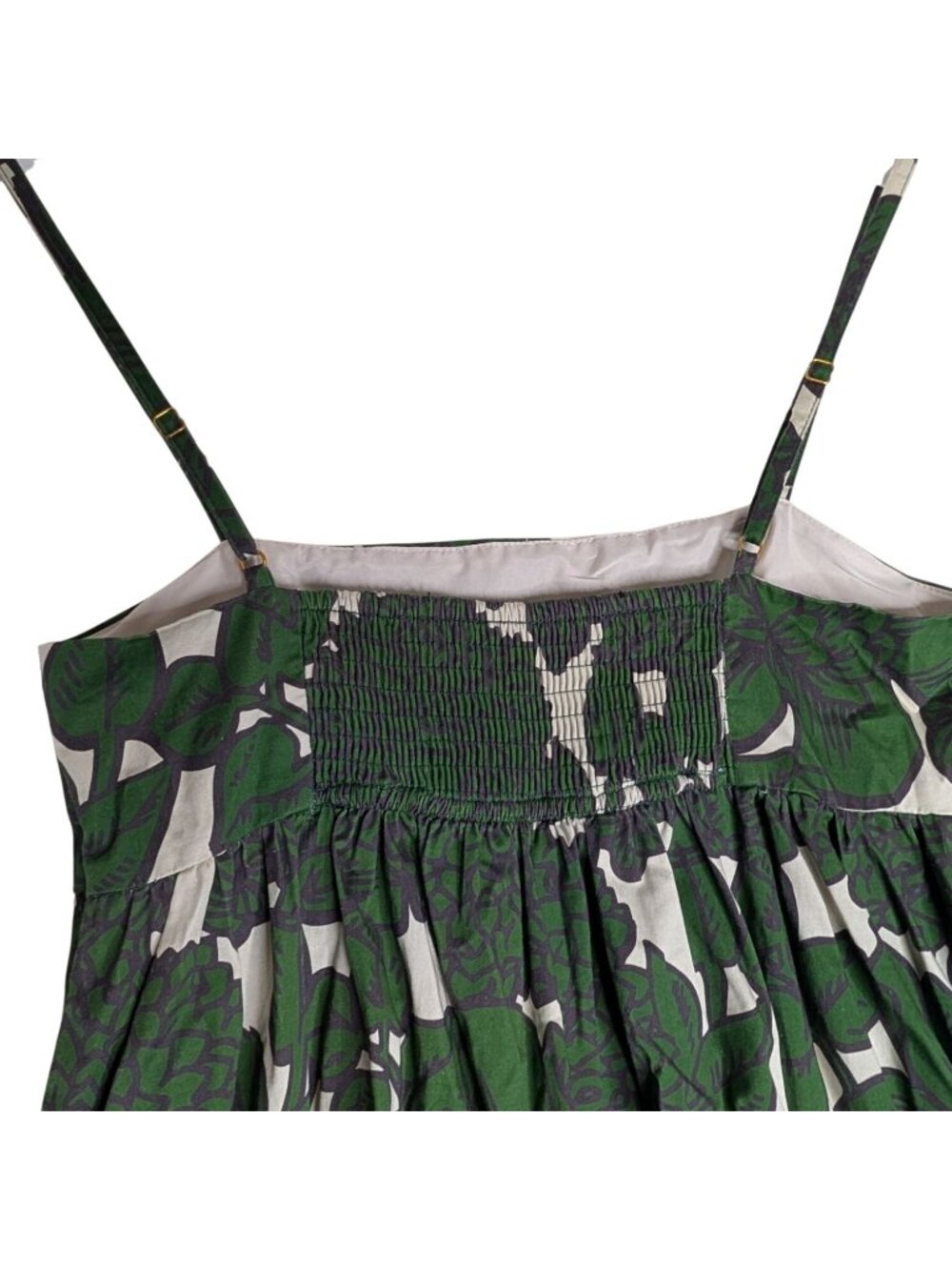 Hutch Anthropologie Green Floral Bandeau Spaghetti Strap Romper XS Cotton Blend - Picture 6 of 16